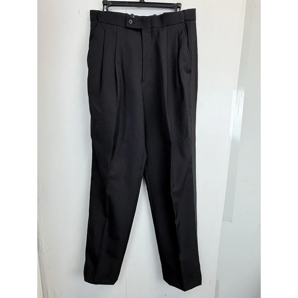 Midtown Man 32X35 Pleated‎ Expandable Waist Tuxedo Pants Satin Side Stripes